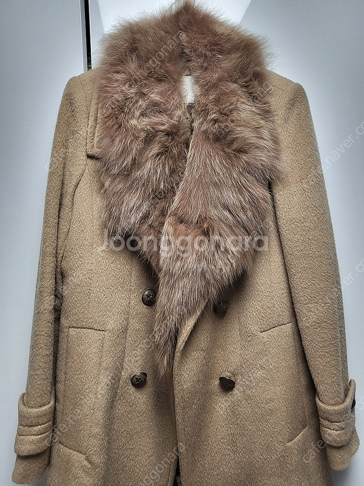 가격내려요!!!잇미샤 알파카 혼방 폭스 코트--0