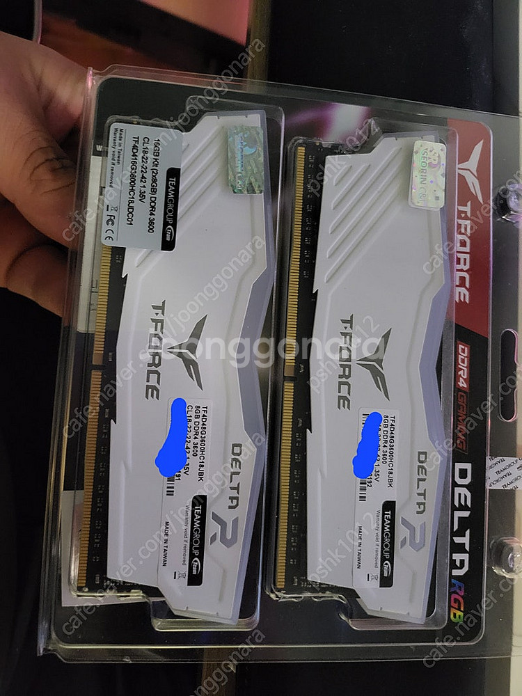 팀그룹 델타 ddr4 16g(8+8) 3600 2개 판...--2