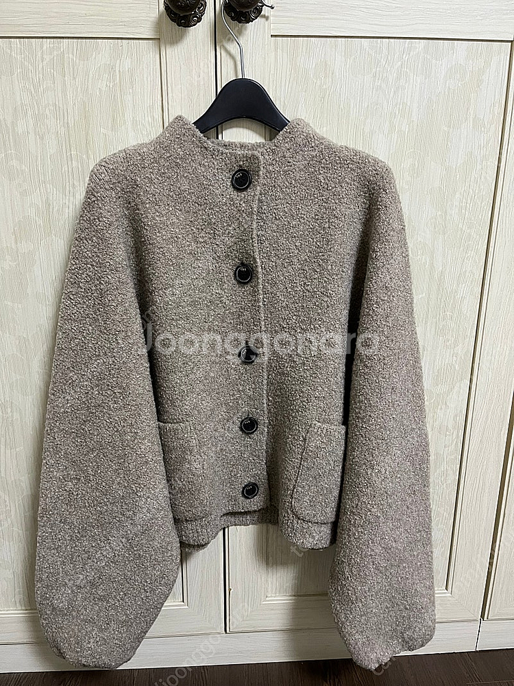 더캐시미어 울 블렌드 부클 니트 자켓--3