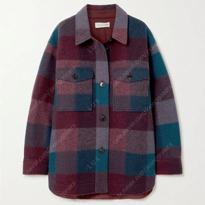 이자벨 마랑 하벨리 다크 플럼 (Isabel Marant Etoile Harveli Checked Flannel Jacket Dark Plum) 36