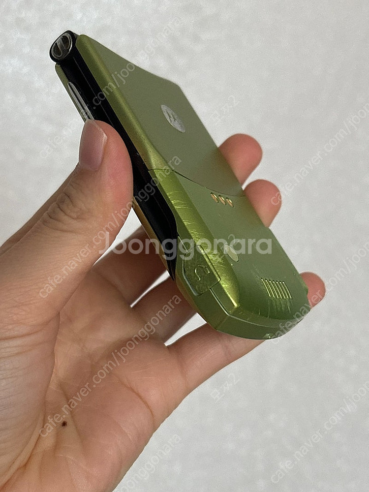 모토로라 레이저 폴더폰 메론 연두색--4