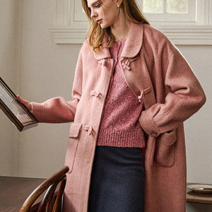 르니나 핑크 울 코트 롱코트 EUGENE premium wool handmade coat_pink