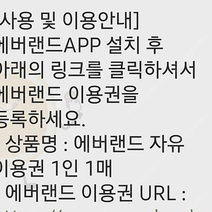 에버랜드 자유이용권 2장입니다