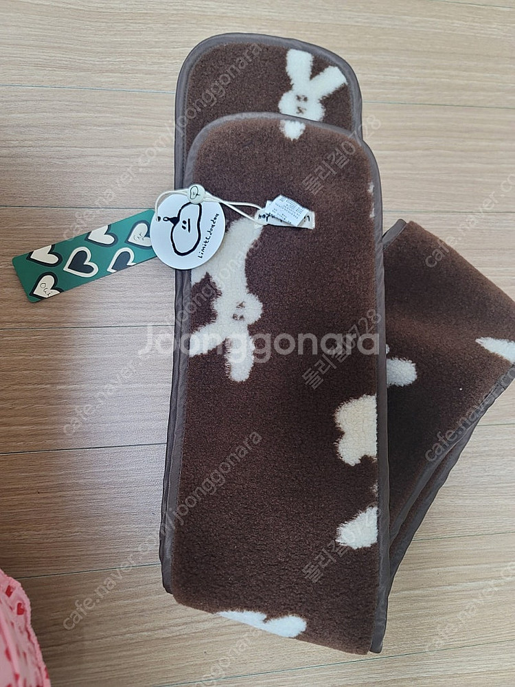 리미떼두두 초코색 래빗퍼점퍼 머플러 세트--5