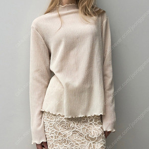 아상 플로럴 레이스 미니 스커트 asang Floral Lace Mini Skirt Beige