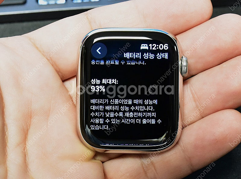 애플워치7 45mm 실버 스테인리스스틸 + 정품 밀레니...--9