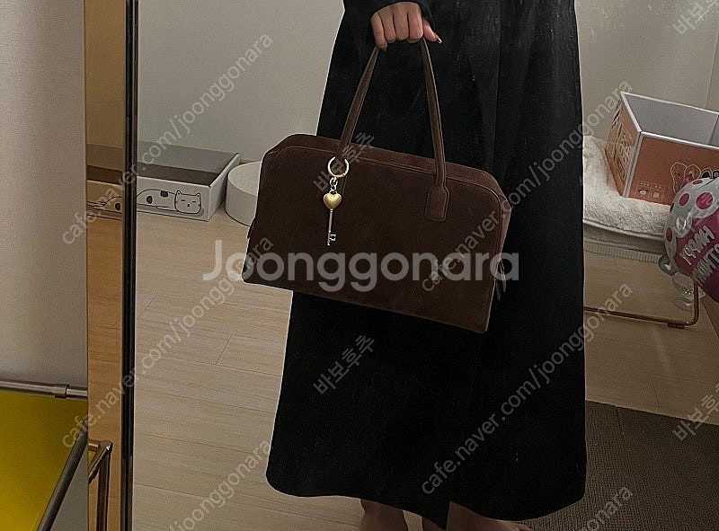 드메리엘 스웨이드 보스턴백 쿨거시 드메리엘 키링 포함--1