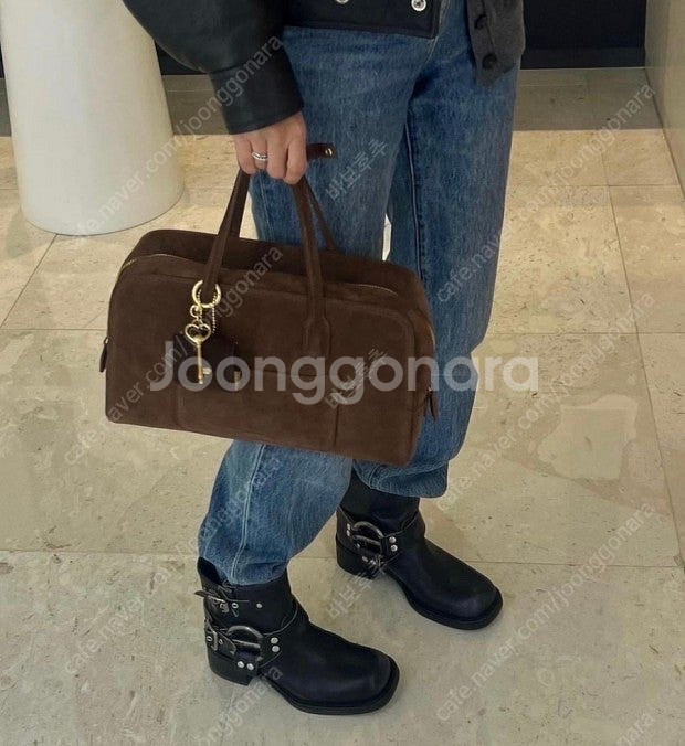 드메리엘 스웨이드 보스턴백 쿨거시 드메리엘 키링 포함--8
