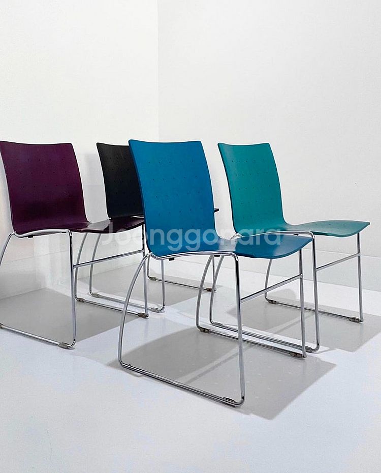 네덜란드 빈티지 의자 Kembo Dotted Wood ...--0