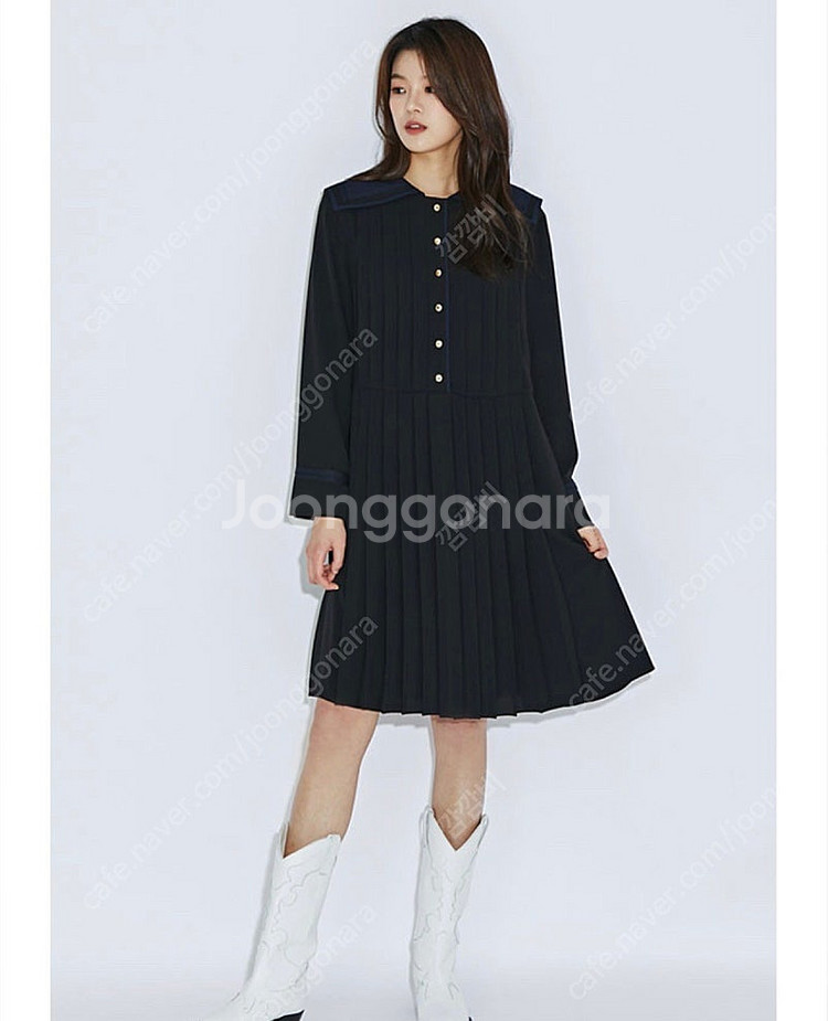 럭키슈에뜨 세일러 플리츠 원피스--3