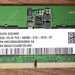 노트북용 DDR5 RAM 8GB x 2개 판매합니다.(SK 하이닉스 8GB DDR5 SODIMM 1Rx16 PC5-5600B-SC0-1010-XT 노트북 RAM 메모리)