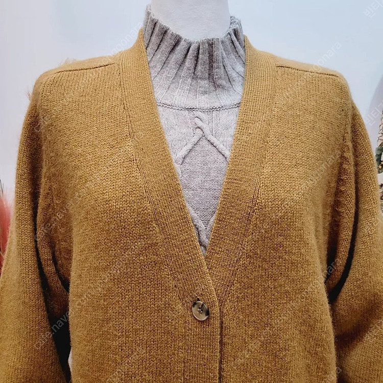 일본빈티지 브이넥 울 가디건--1