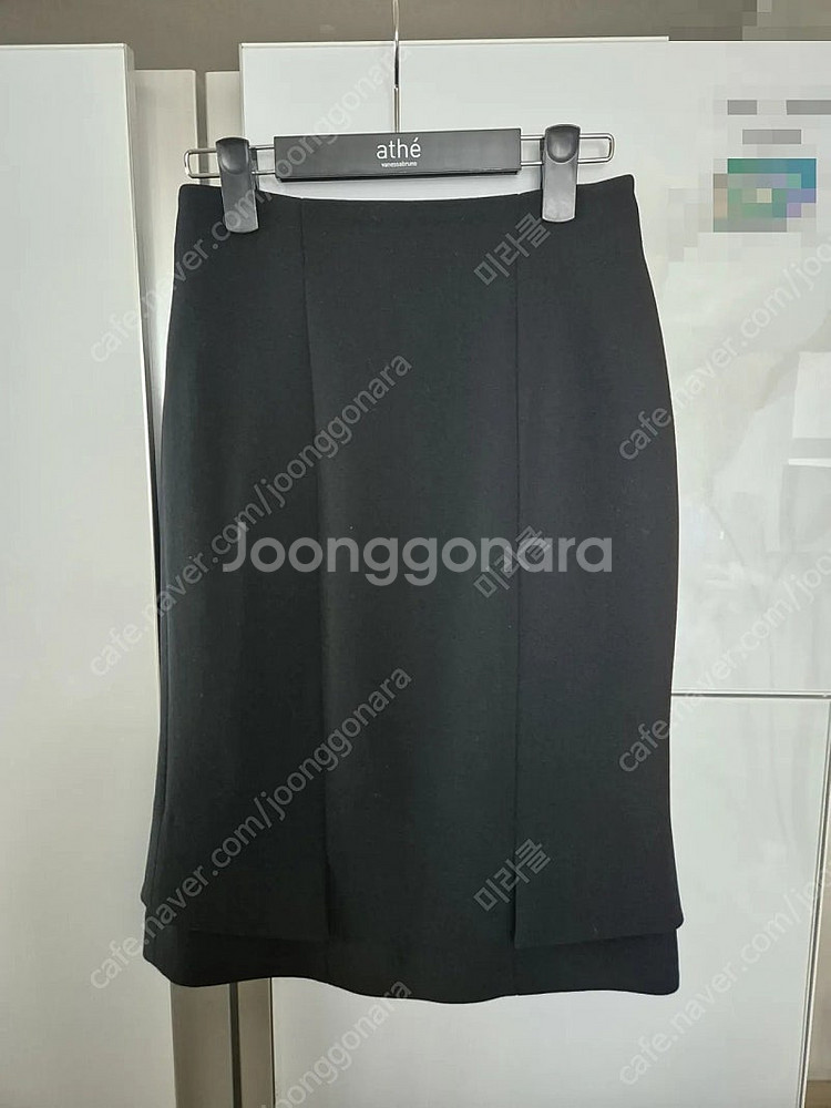 미샤 MICHAA 블랙 모직 스커트--0