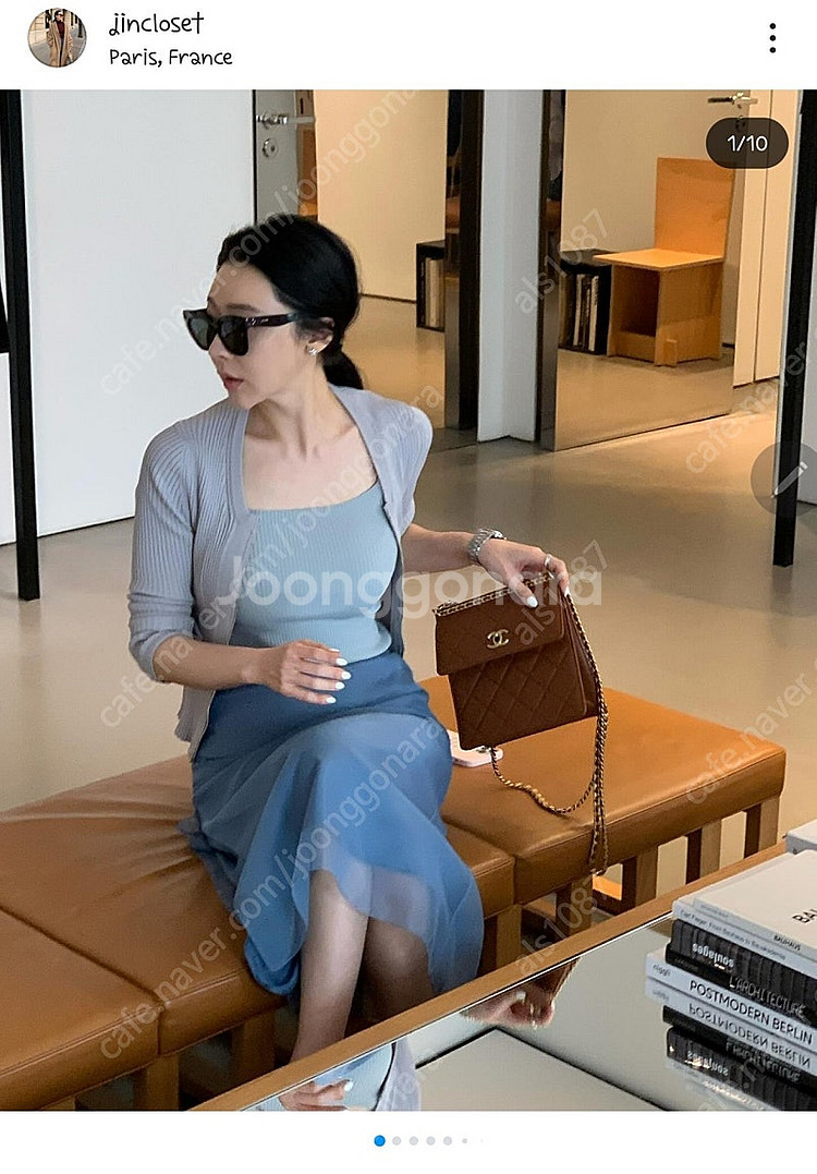 라온컴퍼니 ) 오간자 레이어드 스커트 *레이크블루 *s--0