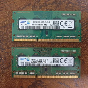 노트북 메모리 ddr3 12800 4G 2개, 10600 4G 1개