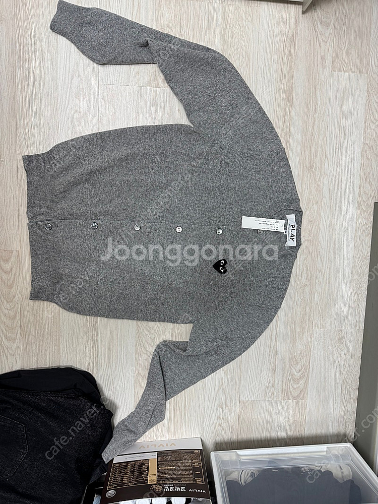 꼼데가르송 가디건 라운드넥 그레이 여성용 M--0