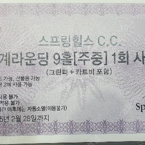 고양 스프링힐스CC 인도어 연습권 할인쿠폰 양도