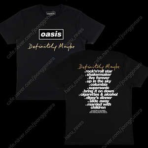 오아시스 oasis 30주년 definitely maybe tracklist 티셔츠 L 사이즈 구합니다