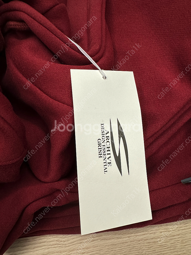 GRISH 시그니쳐 블러 로고 후드 버건디 /택o/미개봉/남녀공용 108,000원->60,000원--0