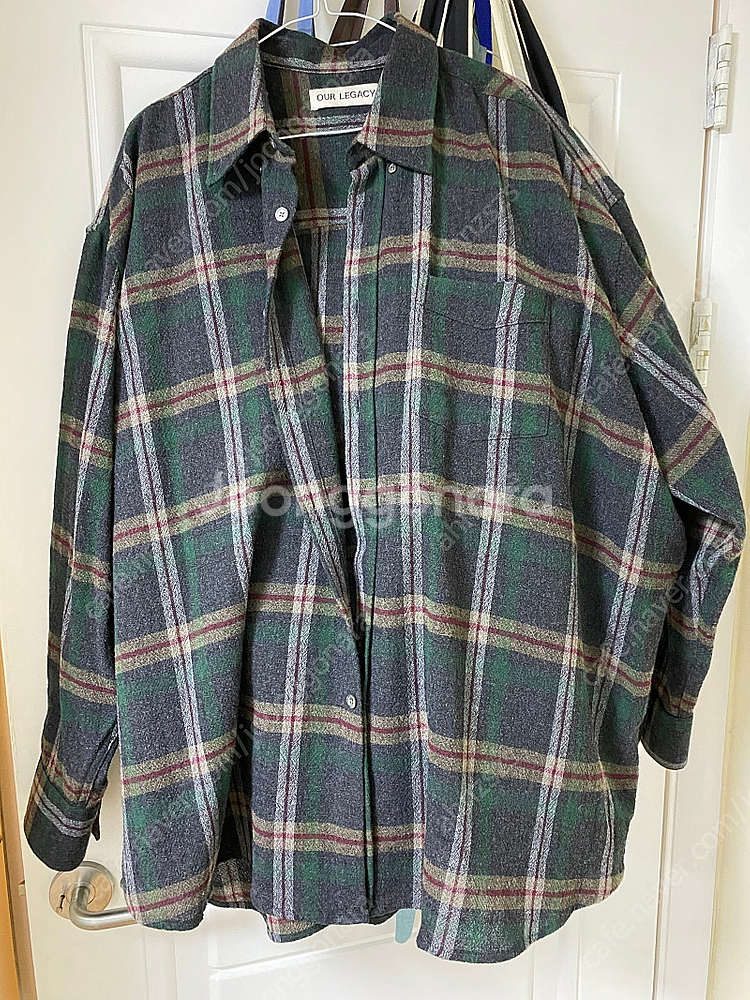 Our Legacy Borrowed BD Shirt Green Pub Check 52사이즈 팔아요(아워레가시 보로우...--0