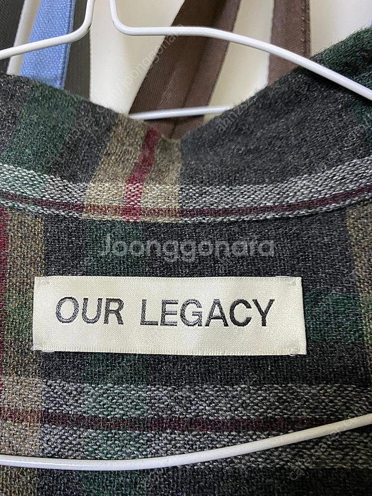 Our Legacy Borrowed BD Shirt Green Pub Check 52사이즈 팔아요(아워레가시 보로우...--3