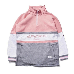 비에스래빗 풀오버 집업 ALWAYS HAVE FUN hn zip up pullover 핑크 L