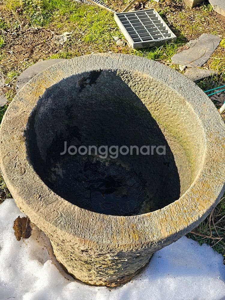청석 돌절구--2