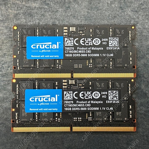 크루셜 crucial 노트북 램 DDR5-5600 16GB * 2 sodimm