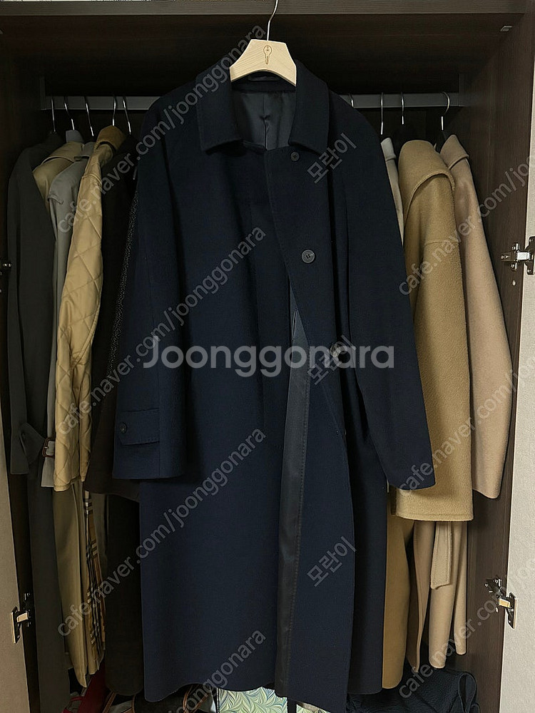 르917 캐시미어 블렌드 라글란 코트 네이비 (오늘만 ...--3