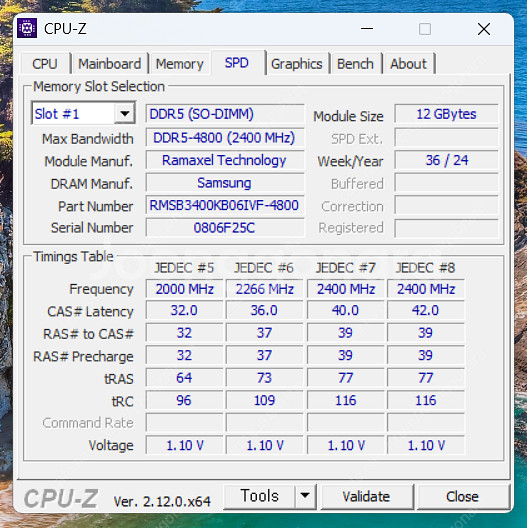 노트북용 램 ddr5 12gb (레노버 노트북용)--0