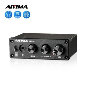 AIYIMA DAC-A2 하이파이 오디오 디코더 USB 헤드폰 앰프 동축 광 출력 스테레오 게이밍 DAC 앰프 액티브 스피커