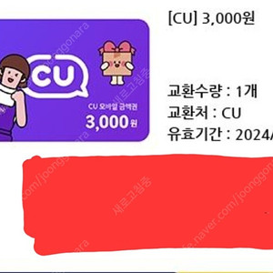 CU 편의점 3천원권