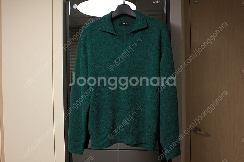 타임옴므 24fw 그린 카라 니트 100사이즈 판매합니...--0