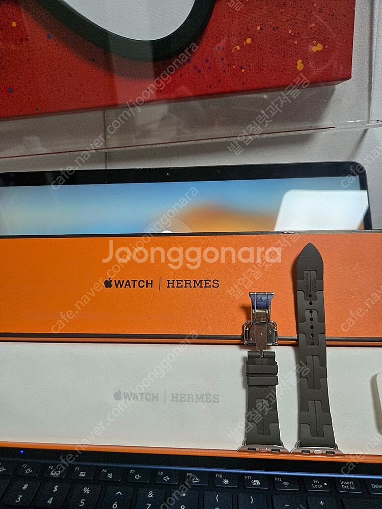 애플워치 에르메스 카키 킬림 디플로이먼트 실리콘 싱글투...--1
