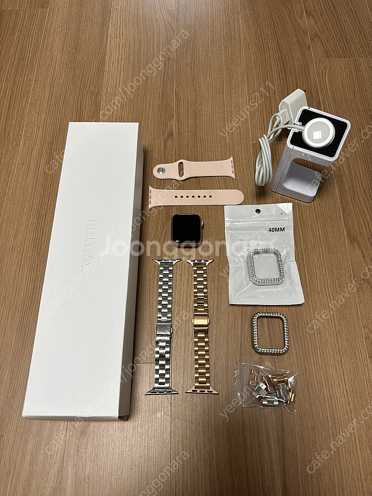 애플워치5 40mm 로즈골드+충전기+케이스+스트랩 풀세...--0