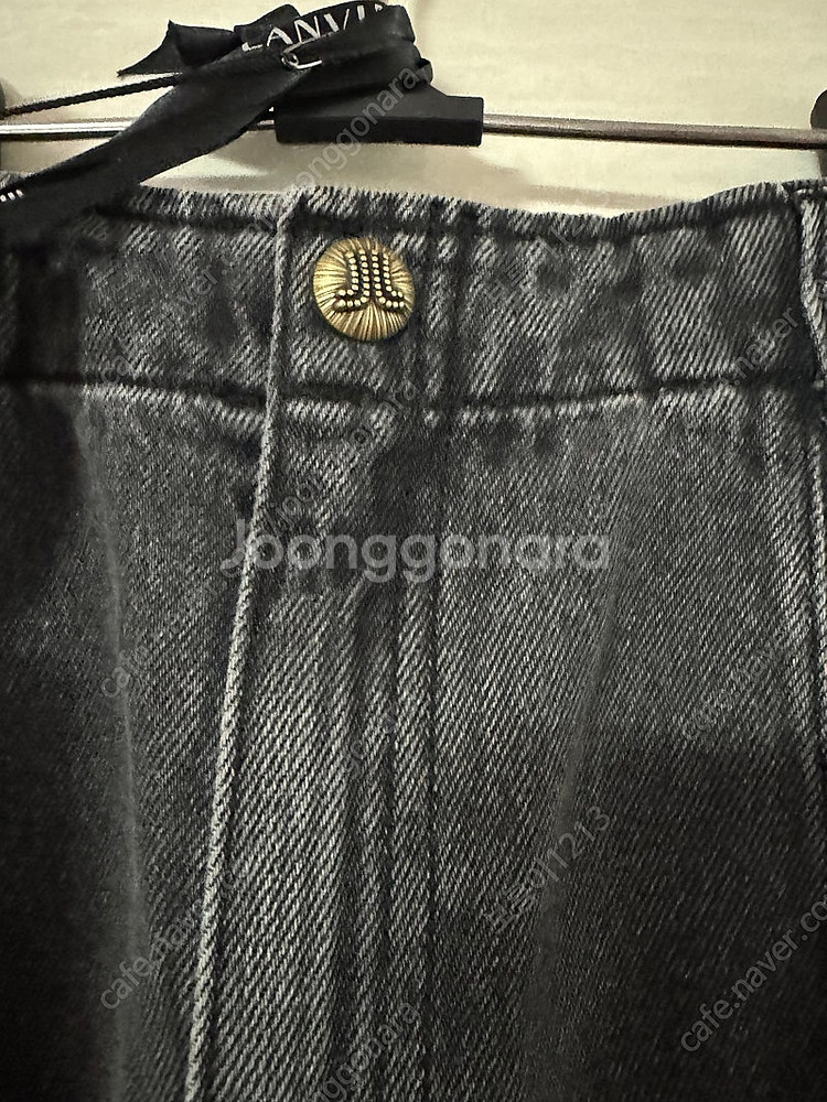 랑방 컬렉션 벨티드 백 밴딩 데님 스커트 44사이즈--6