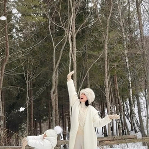 망두누나 알파카 가기건 아이보리 숏