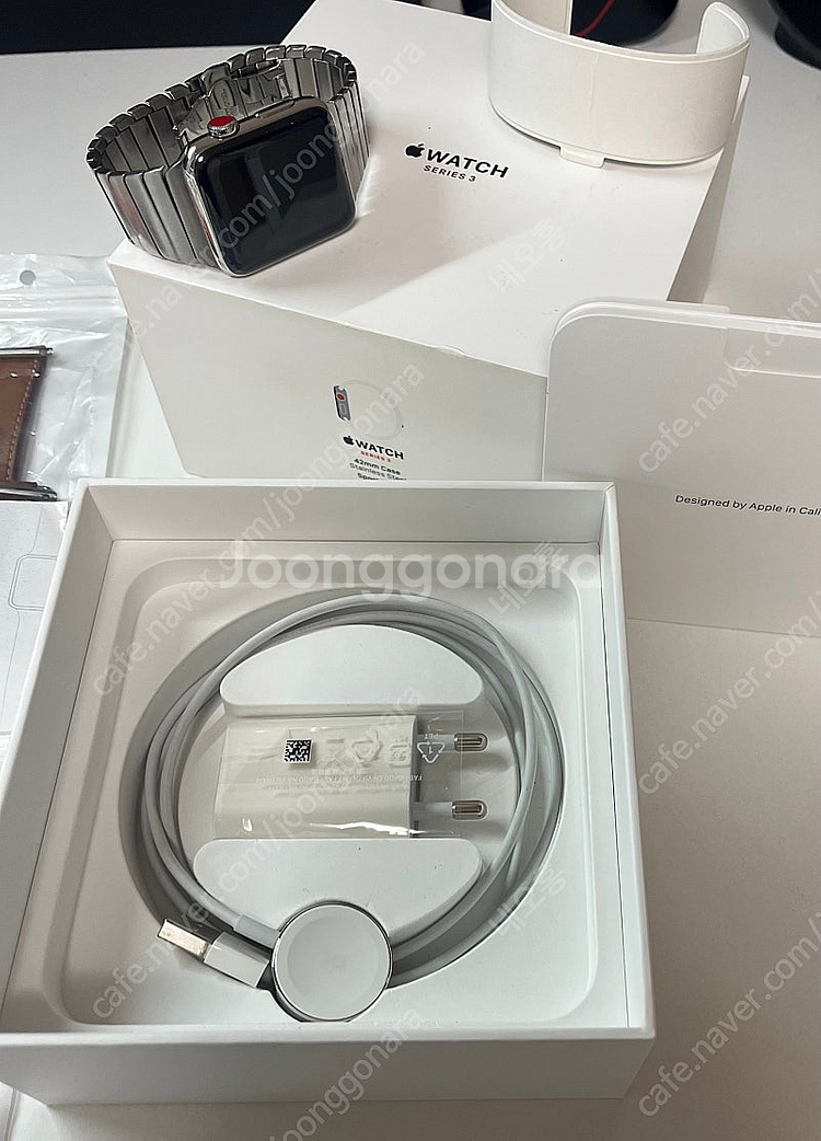 상태 S 급 애플워치3 42mm 스테인레스 스틸 박스 풀세트--7