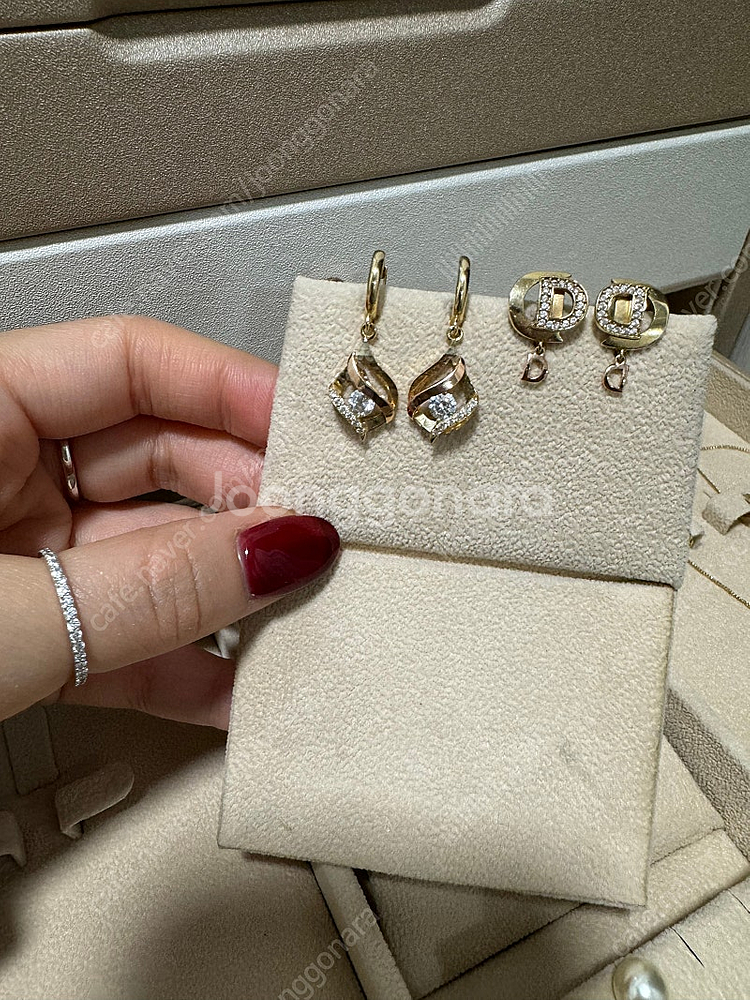14k 세련된 D귀걸이--0