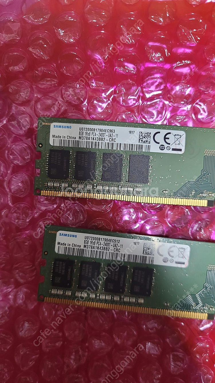 삼성 DDR4 B다이 8Gb×2--0