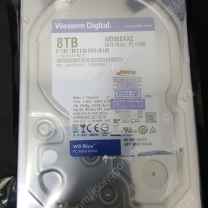 WD BLUE HDD WD80EAAZ 하드 디스크입니다 (미사용)