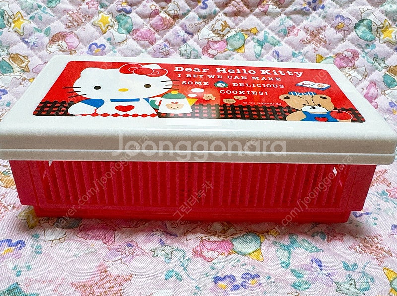 고전 산리오 키티 빈티지 보관함 키티 도시락통 폴딩보관...--1