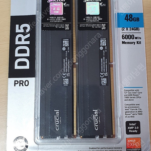 미개봉] 마이크론 Crucial DDR5-6000 CL48 PRO 48GB(24x2) 대원시티에스 판매합니다.