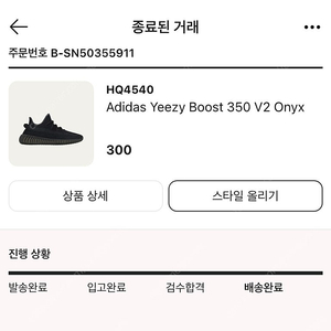 이지부스트 350 V2 오닉스 Onyx - 300 size