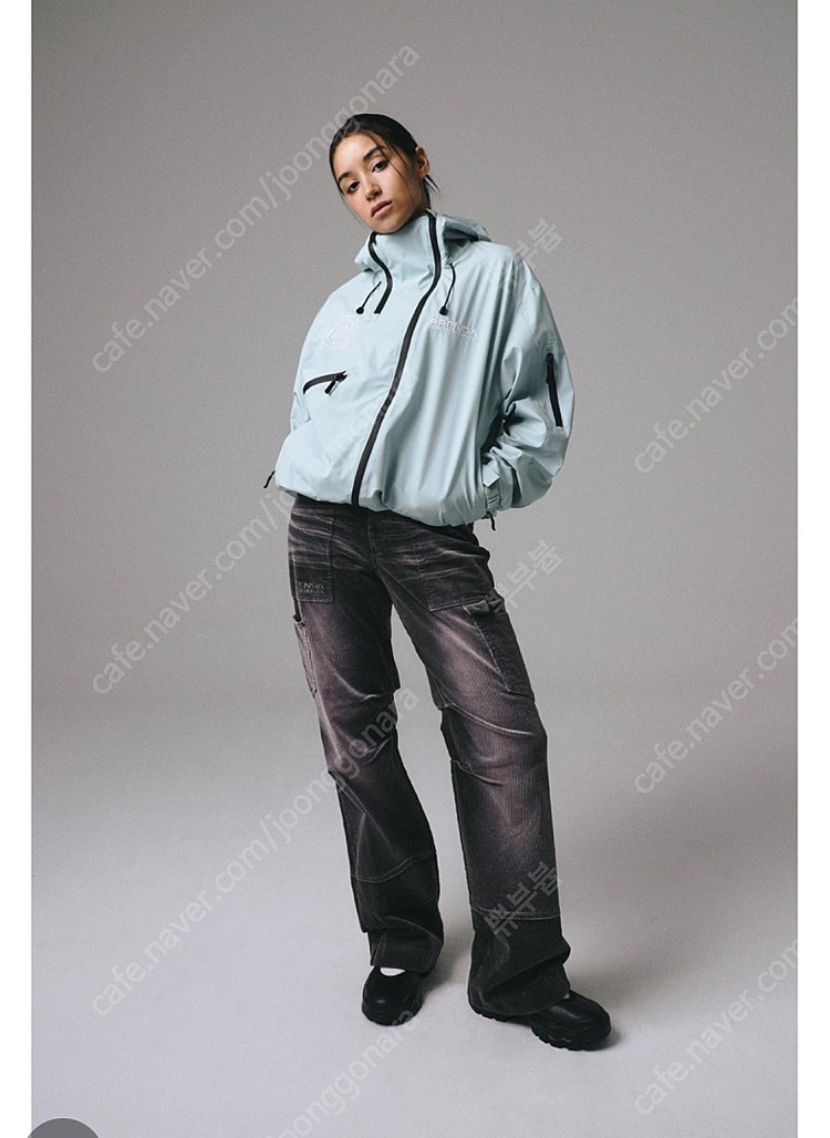 프렌다 코듀로이 카고팬츠 골덴 부츠컷 바지 그레이 이미지