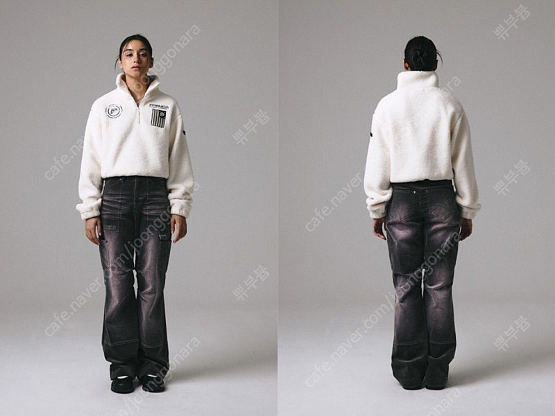 프렌다 코듀로이 카고팬츠 골덴 부츠컷 바지 그레이 이미지