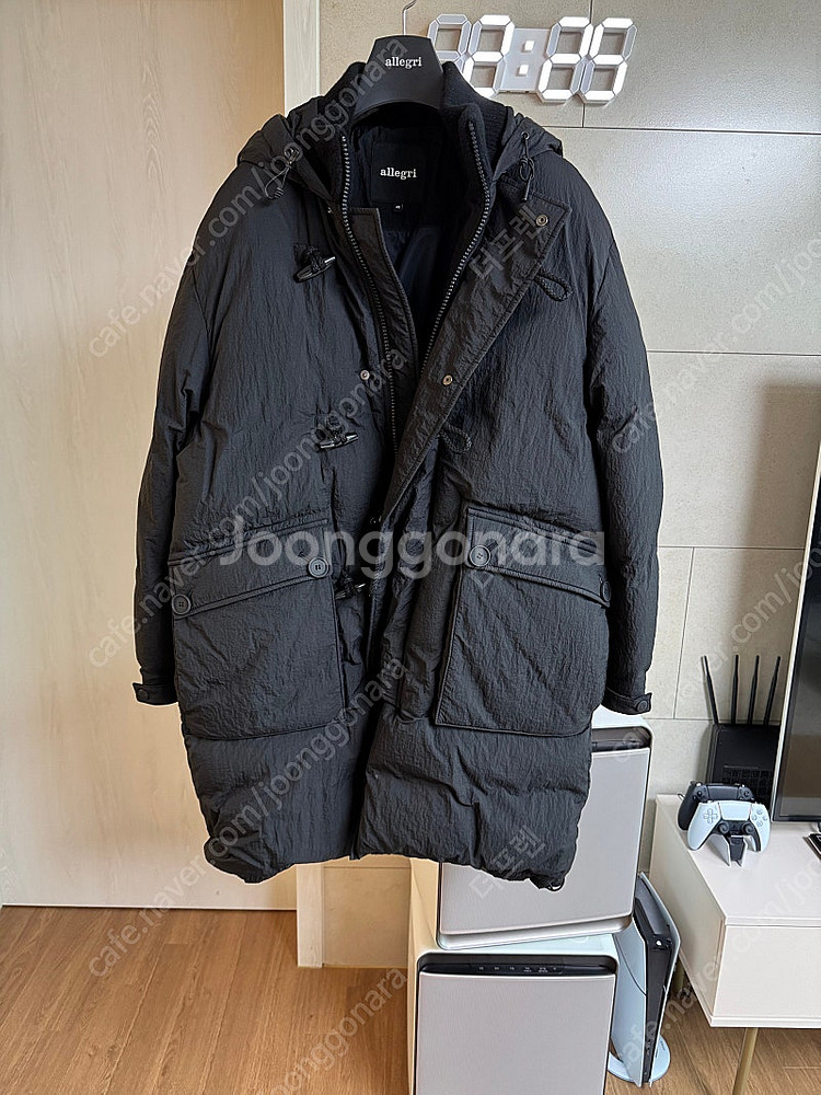 알레그리 23fw 블랙 롱다운 패딩--3