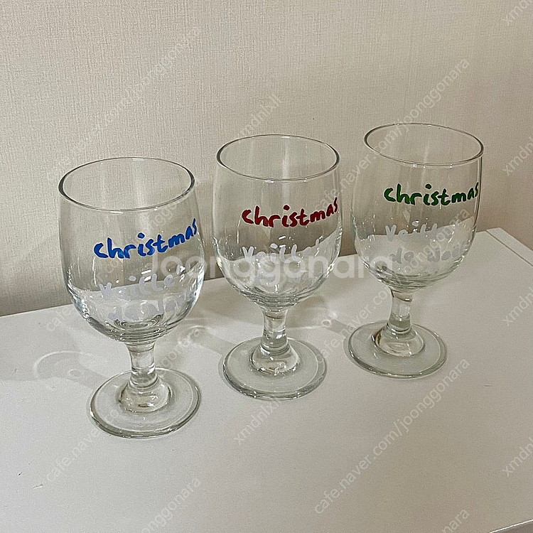 세임디 빈티지 크리스마스 고블렛잔 노엘 글라스--3