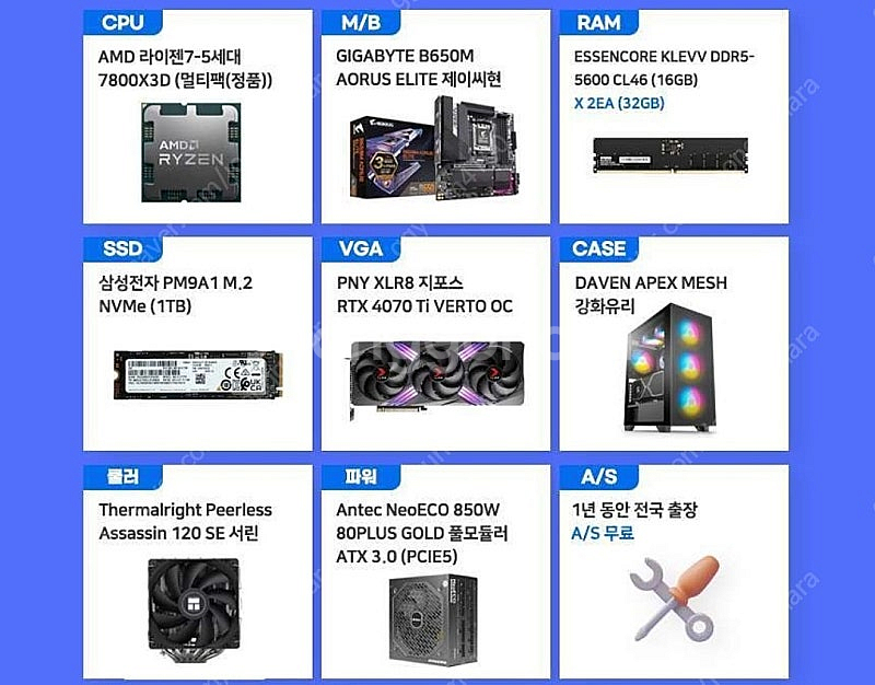 7800x3d 4070ti 컴퓨터 pc 본체 팔아요--2