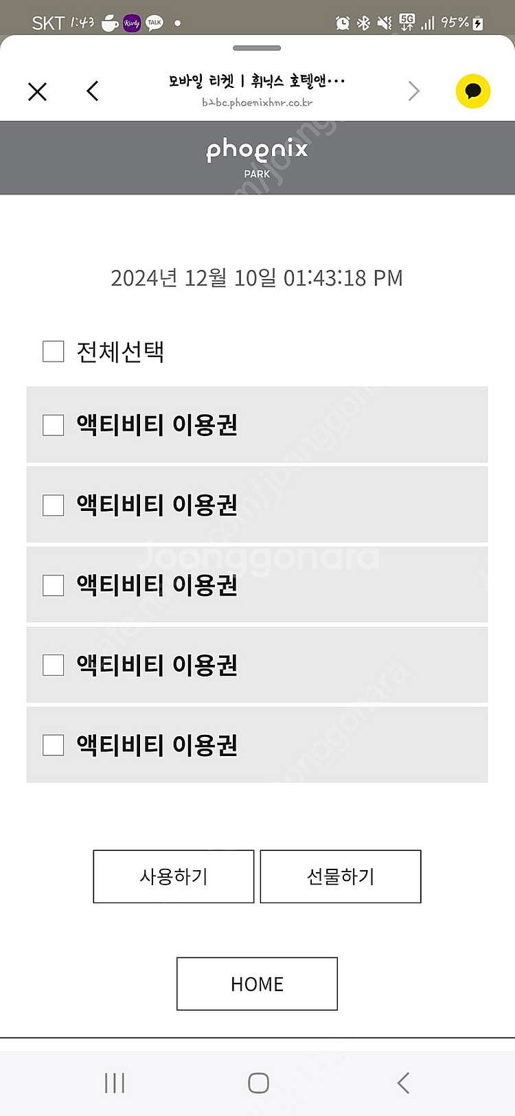 휘닉스파크 액티비티권 판매(워터파크,스노우빌리지,곤돌라...--0